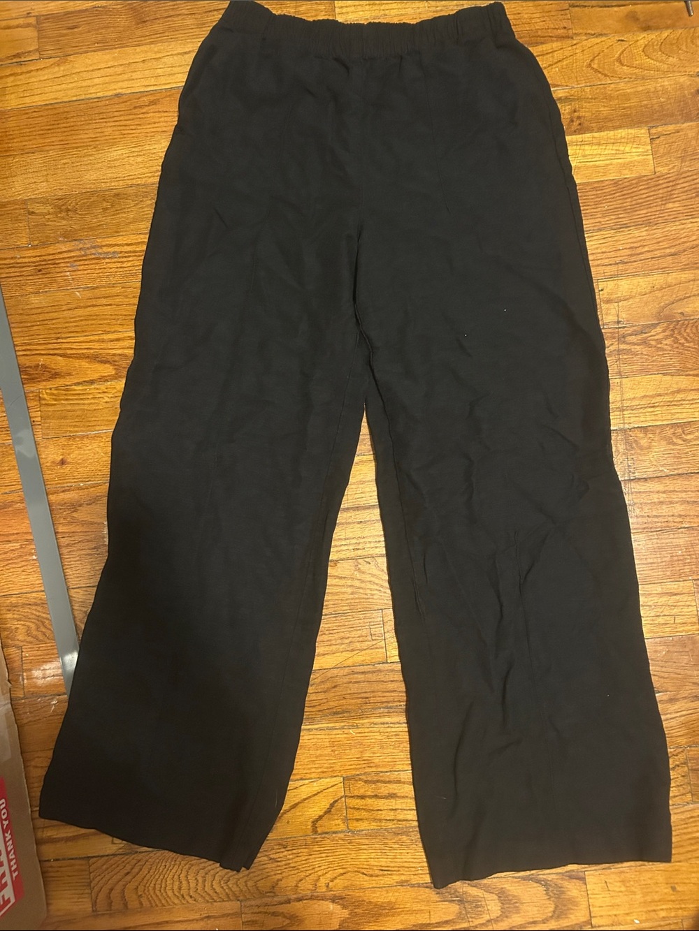 H&M Black Wide-Leg Elastic Waist Pants